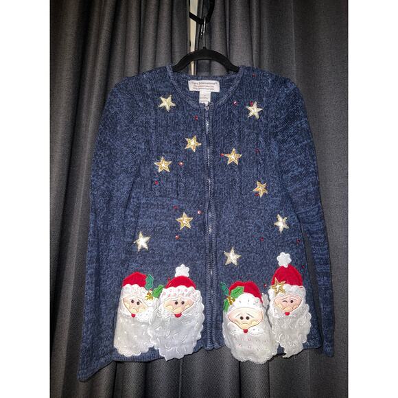 Ugly Christmas Sweater Xmas Cardigan Size Medium - Picture 1 of 3